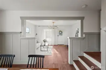 Dining area open to living room