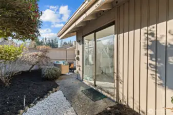 Sliding door in the back offers additional privacy in primary