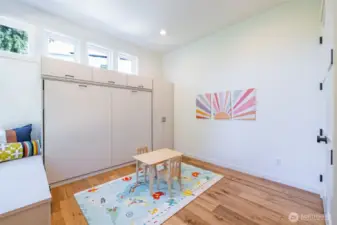 Custom made Murphy bed an storage.