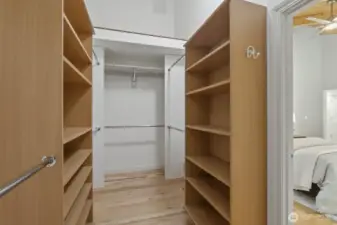 Primary bedroom walk-in closet