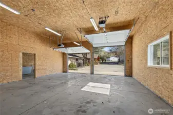 Garage/shop with side room.  Access to the pasture and shelter barns.