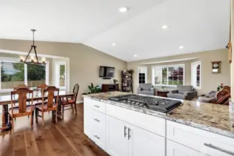 Gas range with down draft exhaust