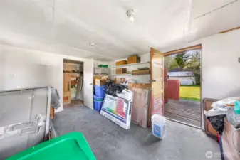 The bonus room is currently used as storage, but it could be a great office, guest space or future ADU!