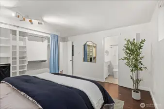 Expansive primary closet and en-suite bath.