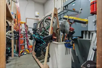 Shared bike storage.