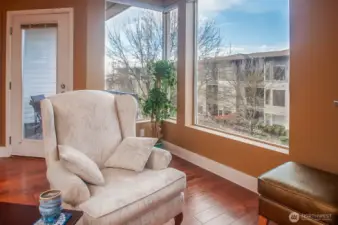 Take a peek at Lake Washington from the western corner windows.