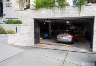 Secure lower garage (P1) entrance to #306's assigned parking spaces
