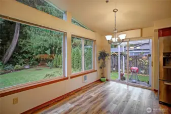 Dining area leads to BBQ patio.