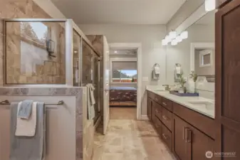 Plenty of space for two - commode room for added privacy