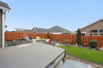 New HOT TUB- Astro-turf landscaping complete