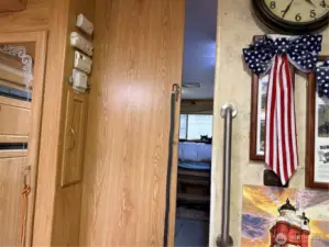 Pocket door to bathroom/bedroom