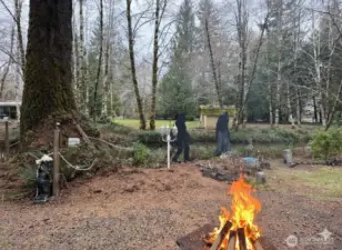 Virtually staged fire pit