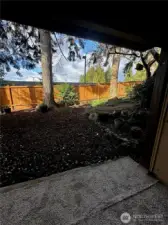 Private backyard area with new fencing