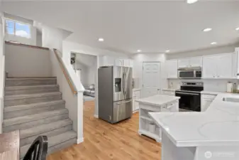 Updated kitchen with corner pantry. Plenty of counter space.