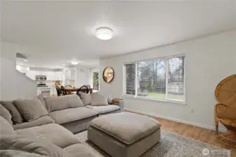 Cozy family room with cozygas fireplace.
