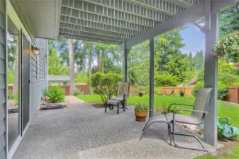 This backyard is private & stunning! Large patio off the bonus room