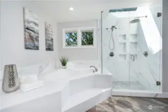 You will feel like your own spa is right here at home! Soaking tub and shower with rain head.