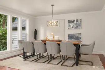 Large dining area perfect for casual or formal meals at home.