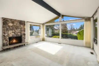 Vaulted ceiling in Living Room