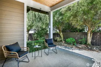 Great covered back porch - super private!