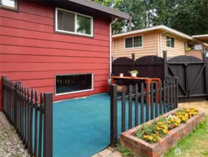 Backyard space for gardening tools and workspace