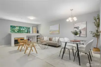 Living room and dining area