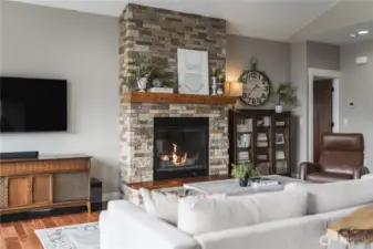 Gas (propane) fireplace to get cozy when the weather gets chilly.