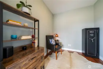 Here is the office off of the primary suite and it has a door to the side deck.