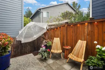 Private Rear Yard Respite - A Perfect Space to Relax - Stone Patio, Fenced & Illuminated by Lights