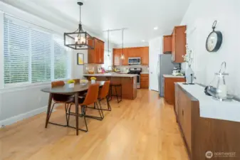 Spacious Kitchen & Dining Spaces with Designer Lighting