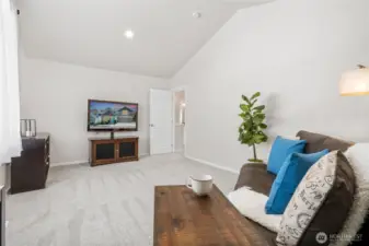 Huge Family Room on Upper Floor w Vaulted Ceilings