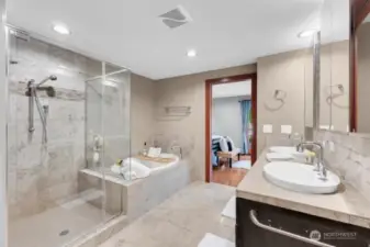 Primary Bath looking into Bedroom