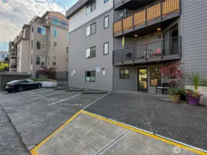 Easy and level access to the lobby which will lead to the new elevator. Guest parking.