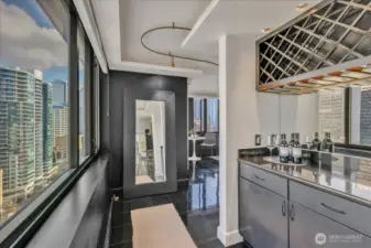 Hall way mini bar walking to Second bed  room entrence