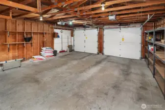 Huge 2 car detached garage with garage door openers