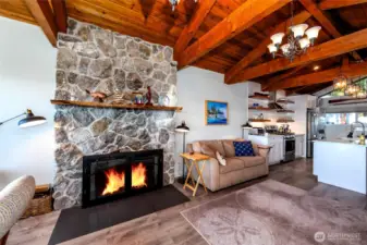 Cozy Wood Burning Fireplace