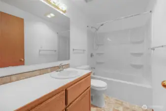 New tub, toilet and floor