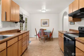 Kitchen is a good functional space, with pullout drawers, newer Kitchenmade cabinets and a newer countertop.
