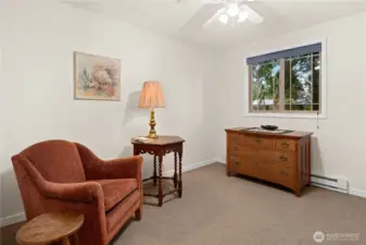 Third bedroom has a ceiling fan with light.