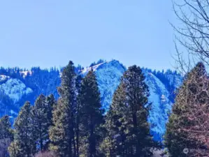 Snow covered Mount Peoh, oh so beautiful. This could be the view out your front window