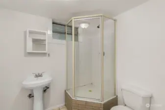 3/4 bath downstairs.