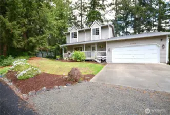 This beautiful well cared for home features 3 beds 2.5 baths 1256 sq ft. New Hardi plank siding. Outside GOVEE House lights.2019 New roof & new gutters.Mature landscaping,covered front porch, Enter into the living rm w/large windows,wood fireplace to keep you warm,new interior paint & trim, new LVP flooring, throughout main fl. Remodeled kitchen quartz' countertops, soft close cabinets, rollaway island, pull outs, new appliances. Dining area looking to the back deck to the huge back yard that looks to the beautiful meadow. Fenced garden area w/rototiller, 1/2 bath,laundry room with cabinets. Upstairs offers 3 large bedrooms,primary w/walk-in closet & in suite bathroom.The other 2 bedrooms are spacious w/guest bathroom.10 miles of walking trails, pickleball,3 lakes,pool, beaches, play areas.Close to JBLM Close to olympia, and Tacoma.
