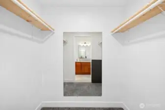 Walk in closet for the primary bedroom