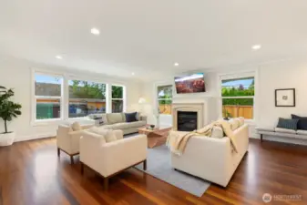 This space is the size of to large rooms - and so easy to entertain in!