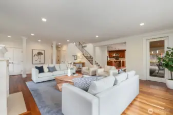 Looking back towards the kitchen and the door to the right also leads to the covered patio.