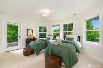 Upstairs bedroom (#2) also has it's own balcony.