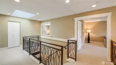 Newer high-end carpet double door entry into bonus room & primary bedroom. Skylight for more natural light.