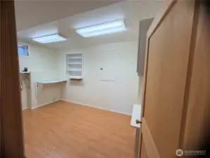 Extra room on lower level for hobbies or recording studio.