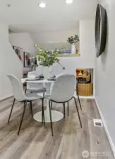 Dining area leading to the living room.