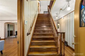 High quality woodwork was a hallmark of this era, original throughout